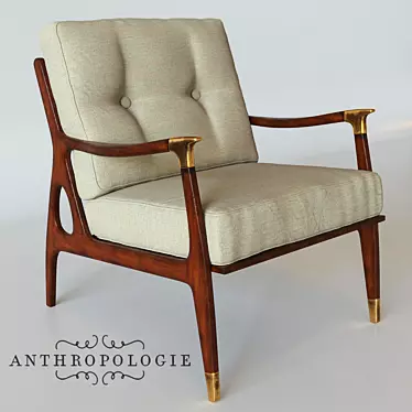 Haverhill Chair: Linen Upholstered, Birch Frame 3D model image 1 