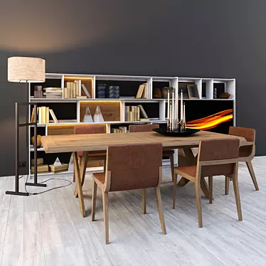 Modern Living Room Furniture Set 3D model image 1 