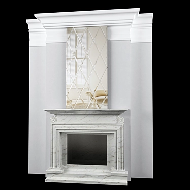 Elegant Marble Fireplace Design 3D model image 1 