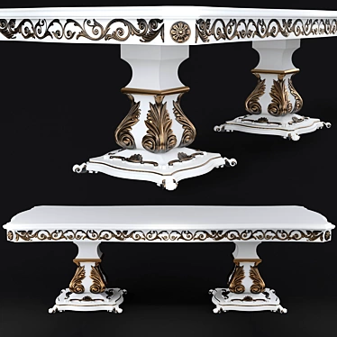 Baroque Style Classic Table | 3D Max Files Included 3D model image 1 