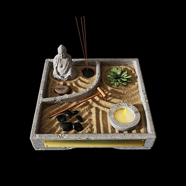 Tranquil Mini Zen Garden 3D model image 1 