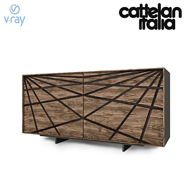 Modern Italian Cattelan Italia Webber Komod - Sleek and Stylish Design 3D model image 1 
