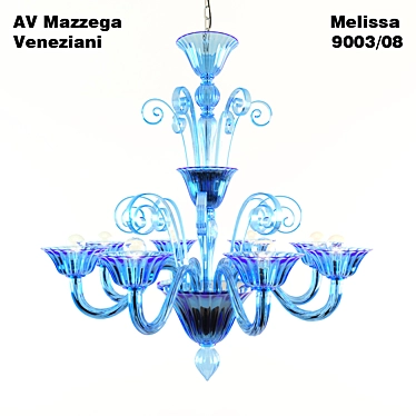 Elegant AV Mazzega Murano Chandelier 3D model image 1 