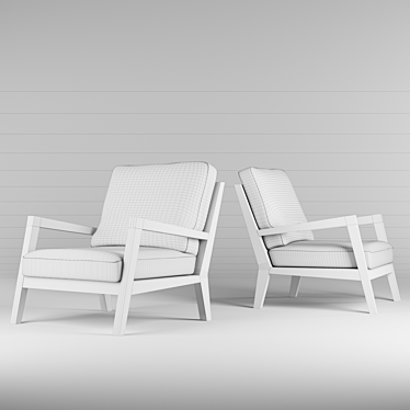 Modern Basel Armchair - Elegant Design and Premium Materials 3D model image 1 