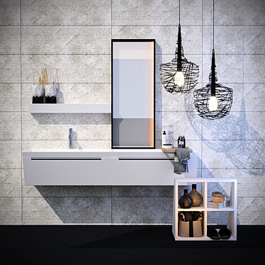 Bevel Bathroom Furniture: Stylish Spanish Collection 3D model image 1 