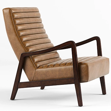 Modern Classic Camel Leather Armchair - Timeless Elegance! 3D model image 1 