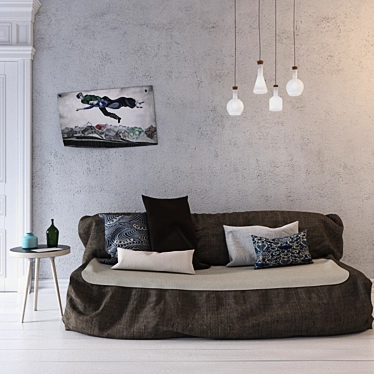 Scandinavian Chic Sofa Set 3D model image 1 