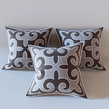 Kazakh Ornament Pillows 3D model image 1 