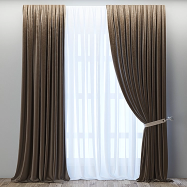 Modern 3D Curtain: Curtain_22 3D model image 1 