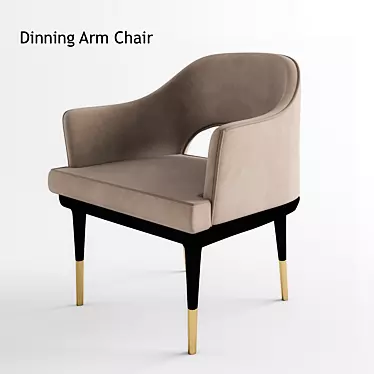 Elegant Ergonomic Dining Armchair 3D model image 1 
