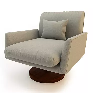 Sleek Swivel Arm Chair 3D model image 1 