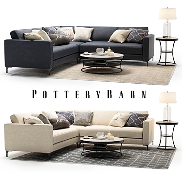 Pottery Barn Jake Sectional Sofa 3D model image 1 