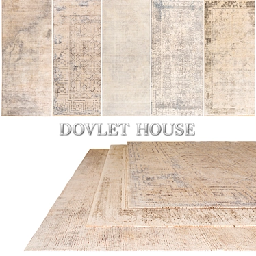 DOVLET HOUSE 5-Piece Carpets: Timeless Elegance 3D model image 1 