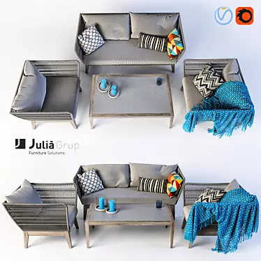 Bellano Outdoor Furniture Set 3D model image 1 