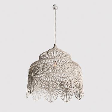 Boho Macrame Chandelier 3D model image 1 