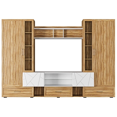 Modern TV Cabinet with White Accents 3D model image 1 