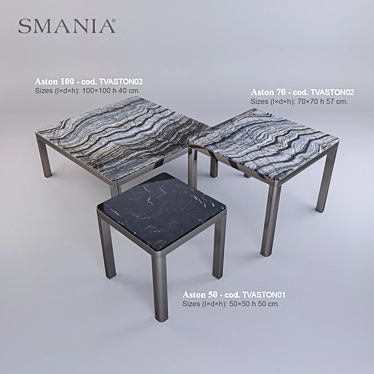 Smania Aston Tables 100/70/50 3D model image 1 