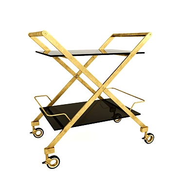 Foldable Serving Table on Wheels Vanshen 3D model image 1 