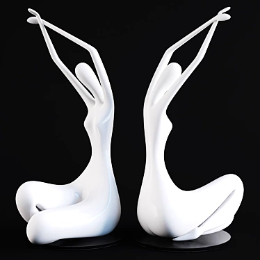 Elegant Ivory Lady Sculpture 3D model image 1 