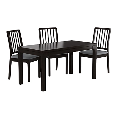 Sleek Ekedalen IKEA Dining Set 3D model image 1 