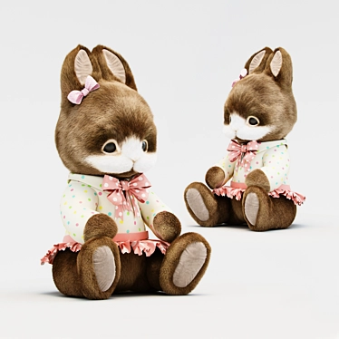 Cozy Cottage Hare Plush Toy 3D model image 1 