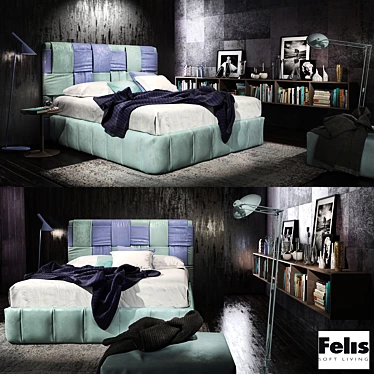 Elegant Felis Tiffany Bedroom Set 3D model image 1 