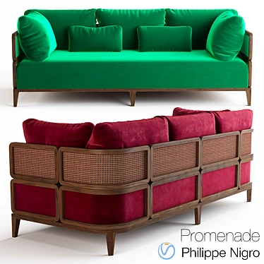 Promenade by Philippe Nigro: Luxurious Sofas & Chaise 3D model image 1 