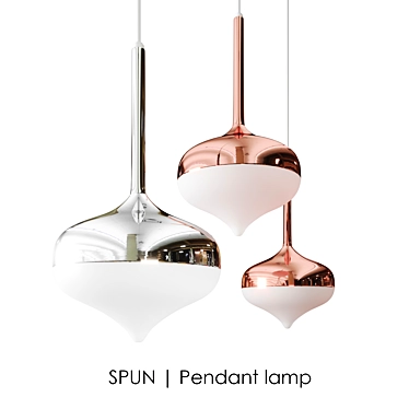 Elegant Spun Pendant Lamp 3D model image 1 