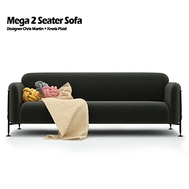 Mega 3-Seater Sofa with Decor Knots 3D model image 1 