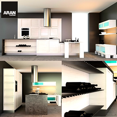 Italian Designer Kitchen 3D model image 1 