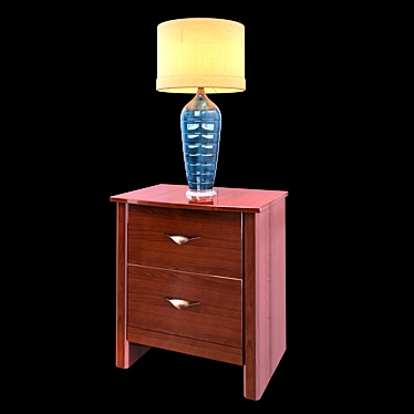 Elegant Bedside Set: Corraya Table & Elysia Lamp 3D model image 1 