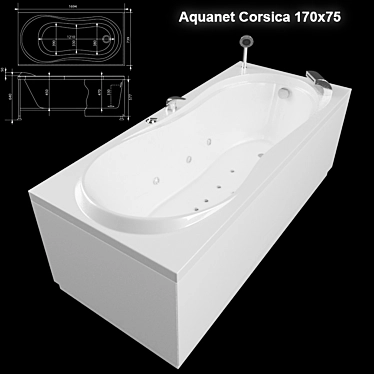 Acrylic bath Aquanet Corsica 170x75
