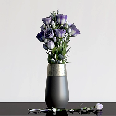 Elegant Lisianthus Bouquet 3D model image 1 