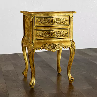 Cosette 2 Drawer Side Table Gold Leaf