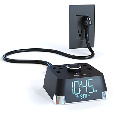 CubieTime: Dimmable Alarm Clock with USB Outlets 3D model image 1 