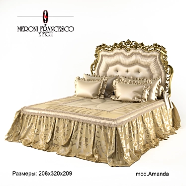 Amanda Bed: Luxurious Comfort for Your Bedroom 3D model image 1 