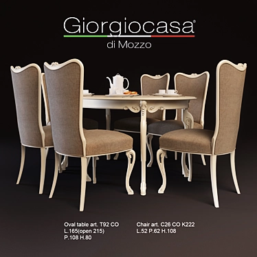 Elegant Giorgiocasa Valpolicella Dining Set 3D model image 1 