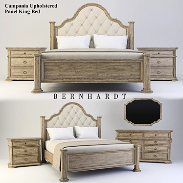 Bernhardt Campania King Upholstered Panel Bed 3D model image 1 