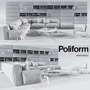 Poliform Paris Set: Stylish Furniture & Decor 3D model image 1 