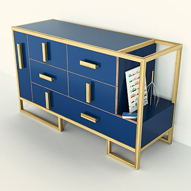 Modern 6-drawer Chest of Drawers 3D model image 1 