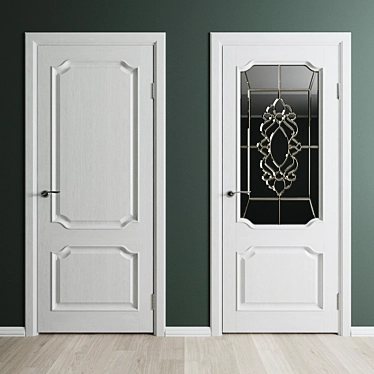Elegant Vitrage Doors 3D model image 1 