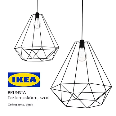 Modern Black Ceiling Lamp: BRUNSTA 3D model image 1 