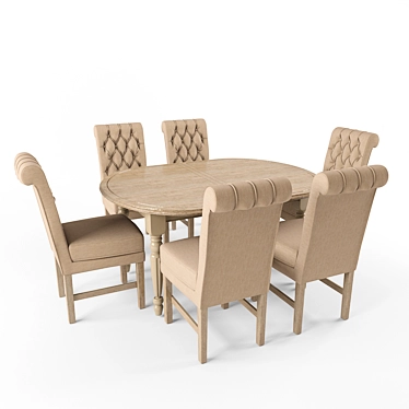 Elegant Duo: Arthur Chair & Benedict Table 3D model image 1 