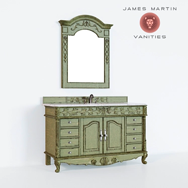 Elegant St. James 60" Vanity 3D model image 1 