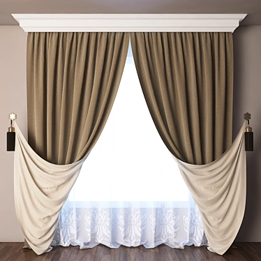 Elegant Velvet Curtain - 23 3D model image 1 