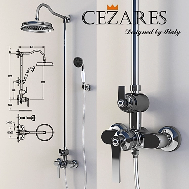 Cezares Liberty Shower Column (CD-01/CD-T-01) 3D model image 1 