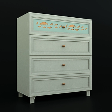 Elegant Twist Chest of Drawers 3D model image 1 