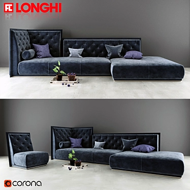 Elegant Longhi Napoleon Sofa 3D model image 1 