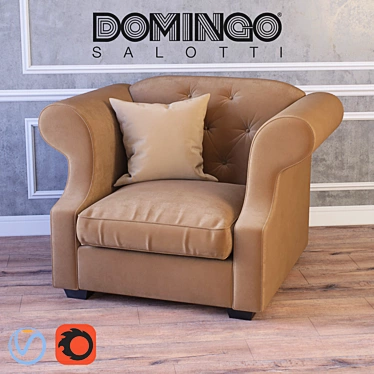 Classic Armchair Benjamin by Domingo 3D model image 1 