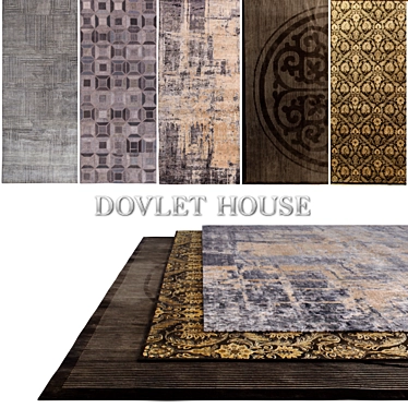 DOVLET HOUSE 5-Piece Carpets Set - Exquisite Collection (Part 63) 3D model image 1 